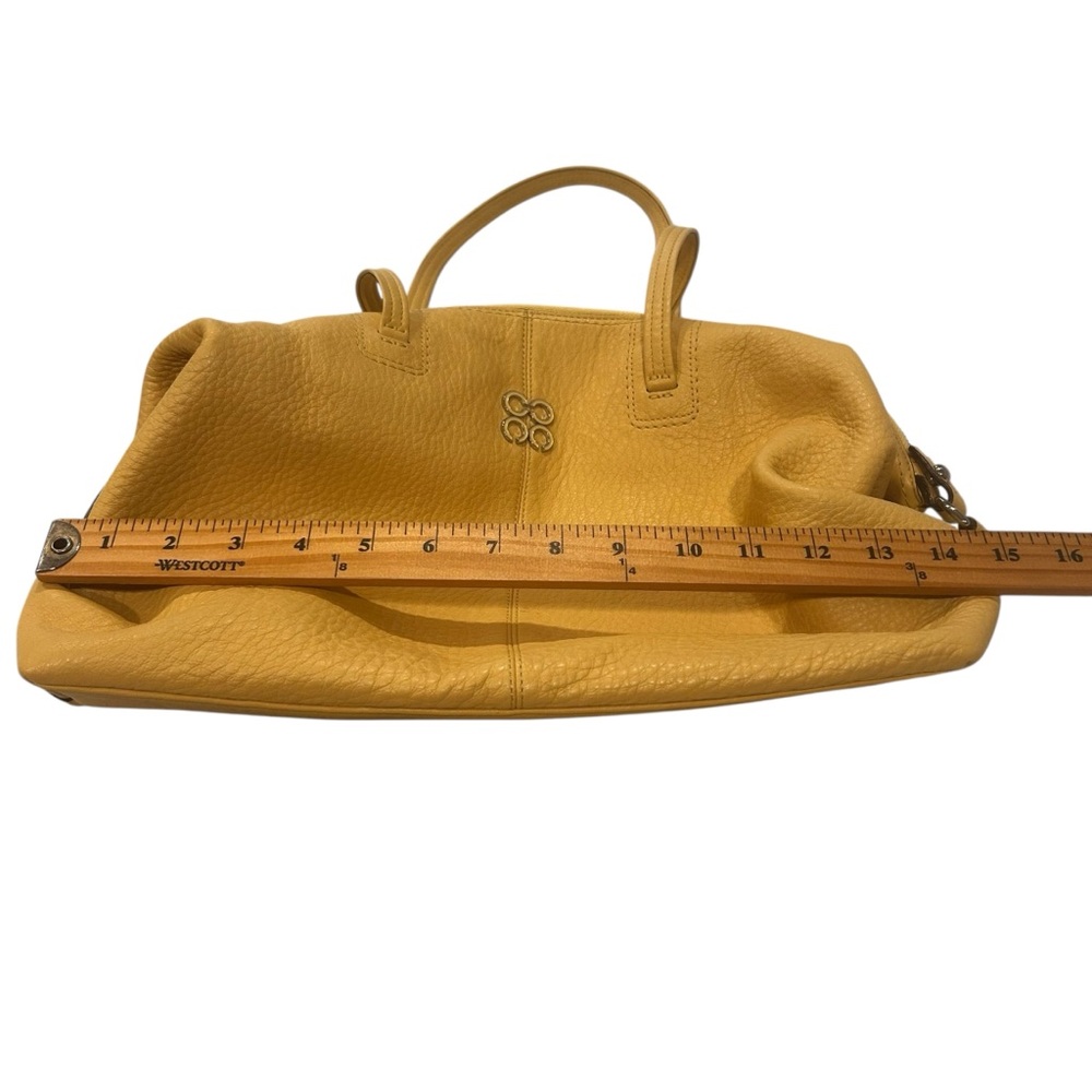 Coach Julia Satchel leather handbag purse sunflower yellow new w/ flaw vintage - Picture 5 of 17